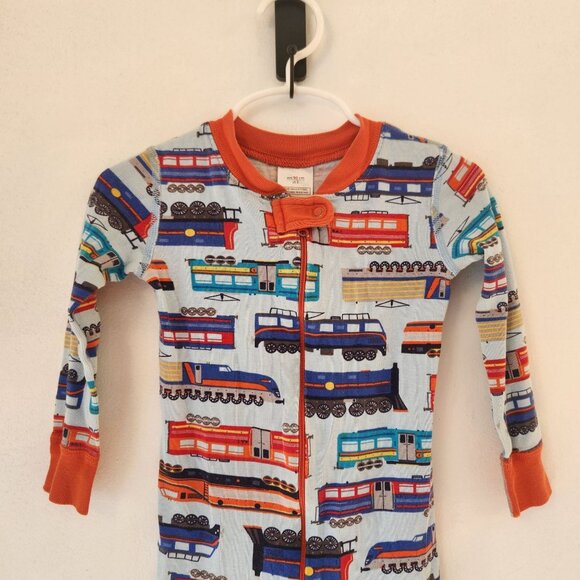BUNDLE (2) Hanna Andersson Pajamas Full Zip Trains Dragons Toddler Boys 3T - Picture 4 of 13